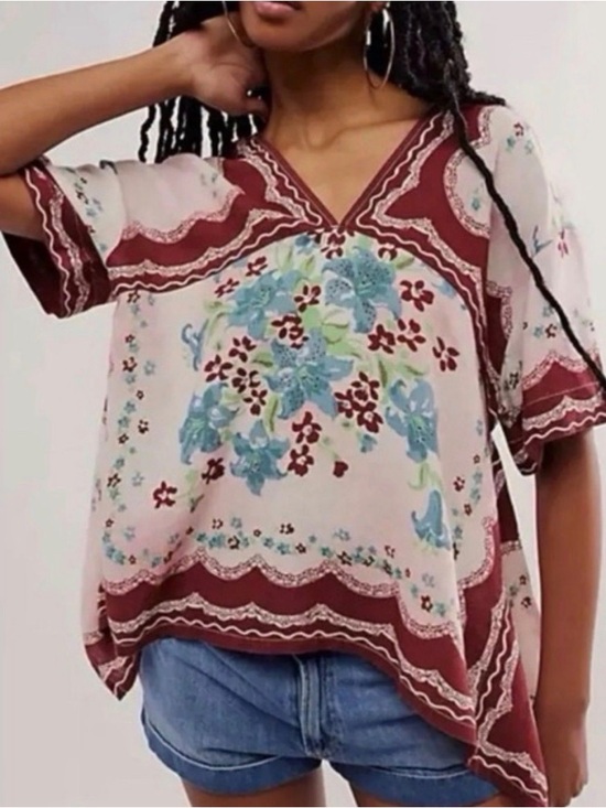 Free People Tops - NWT Free People Washed In Flowers Top in Ivory Combo Size XS